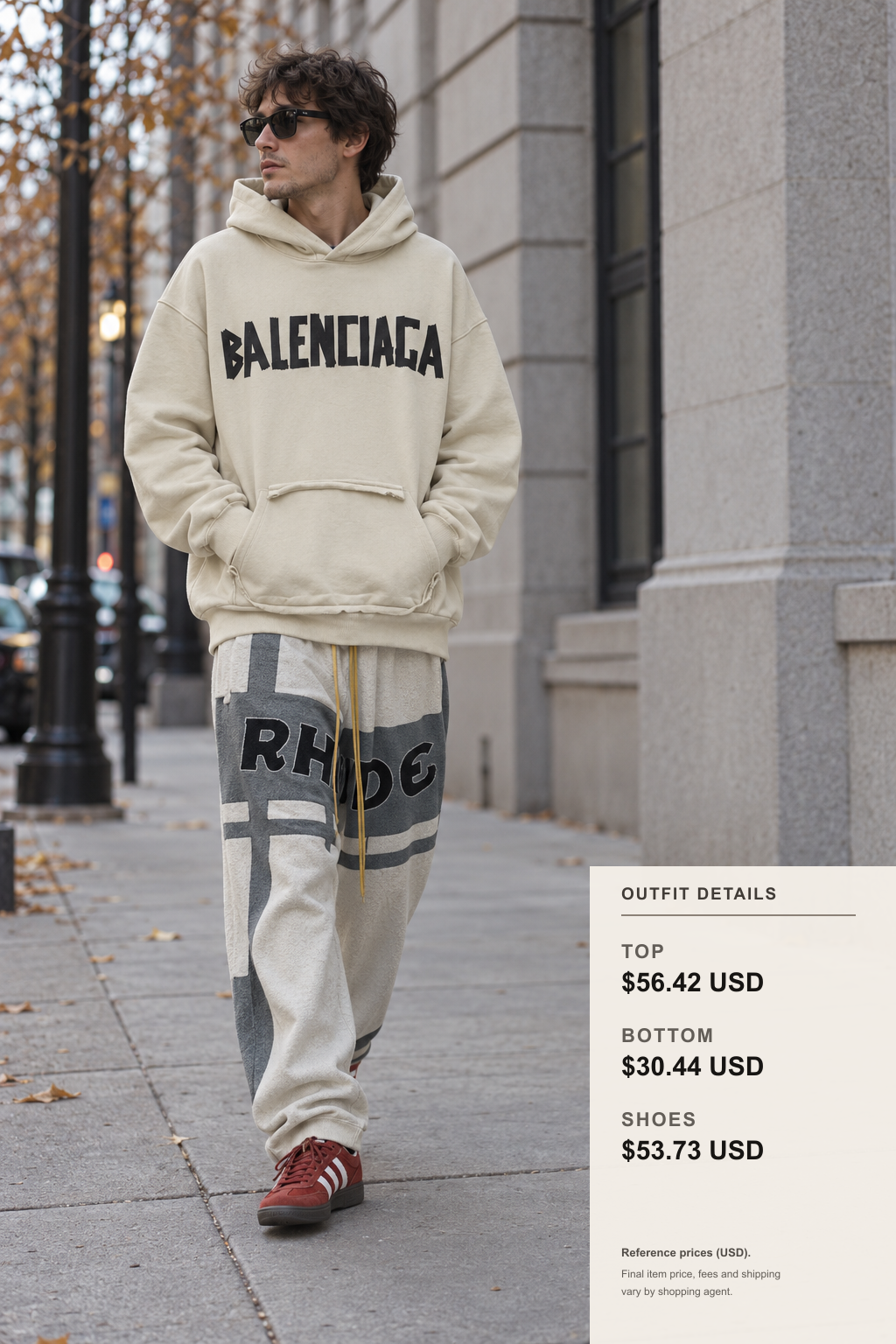 rhude Hoodie: 3 Fall-Winter Layering Routes outfit 1 full-body street style for kakobuy