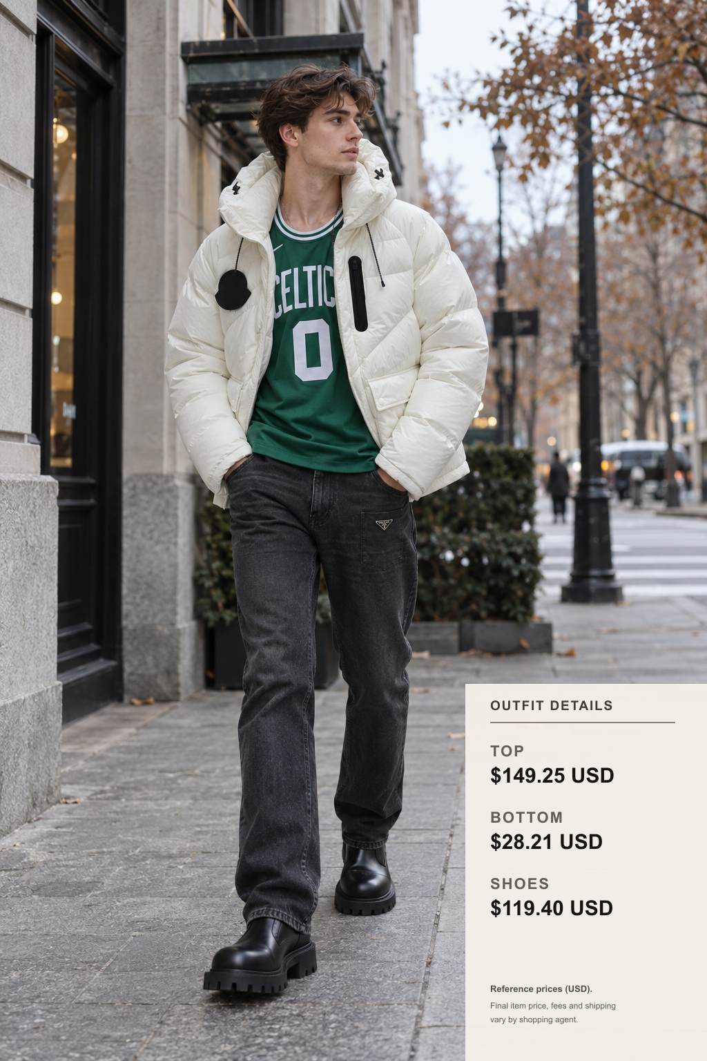 Boston Celtics Winter Jersey Styling outfit 1 full-body street style for pandabuy