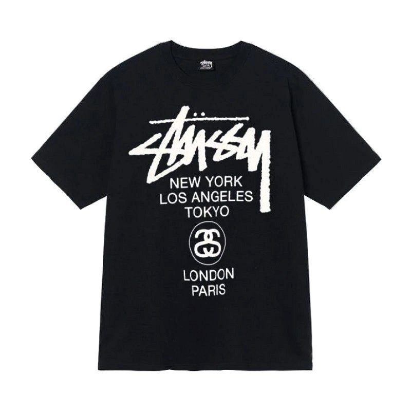 Stussy Letter-Print Black T-Shirt Review: 250–300 gsm Long-Staple Cotton, Relaxed Cut